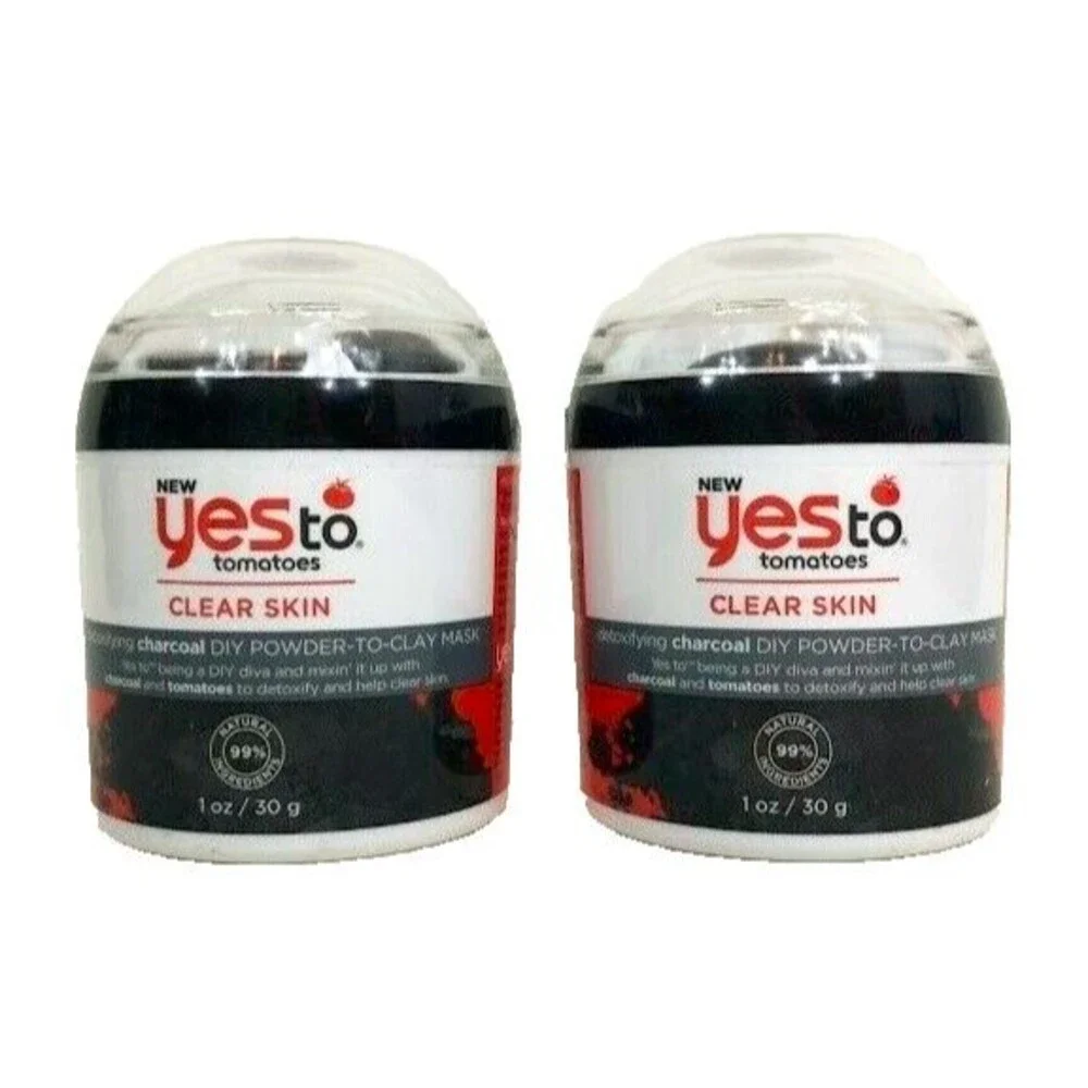 Yes To Tomatoes-Clear Skin Detoxifying Charcoal DIY Powder-To-Clay Mask x2- 1 oz